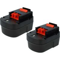 EXTENSILO 2x Batteries compatible avec Black & Decker CP122K, CP122KB, CP12K, CDC120AK, CDC120ASB outil électrique (3300 mAh, NiMH, 12 V)