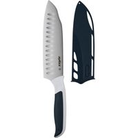 zyliss E920212 Comfort Coltello Santoku, 18cm, Acciaio Inossidabile Giapponese, Manico Grigio, Bianco, Coltello da Cucina, Lavabili in Lavastoviglie