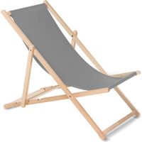 Greenblue Chaise longue en bois gris confortable jardin