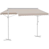 Auvent de jardin à auvent debout Auvent, manivelle à bras pliant Terrasse Blanc crème 3x3m