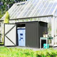 Cache poubelle extérieur 1 double porte à serrures abri de jardin acier galvanisé pour 2 poubelles 2 m² 150x80x117cm design moderne