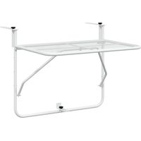 Table de jardin Table de balcon Blanc 60x40 cm Acier
