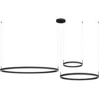 Lampada a sospensione Jolieta 3 anelli LED 102W nera