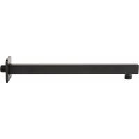 Bras de douche carré noir mat en acier inox mod. flat square black