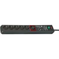 Brennenstuhl Secure-Tec Regleta automática antracita 6 tomas