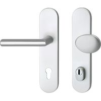 Marchesi GEHRUNG Wechselgarnitur, Türbeschlag Langschild Zylinderschloss, Kernziehschutz, RC3 geprüft, Aluminium silber eloxiert, Zylinderüberstand 13-16 mm