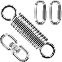 Suspension spring with 360° swivel hooks and carabiners, Suspension spring for yoga hammock chair and sandbag, 200 kg load capacity (Suspension spring)