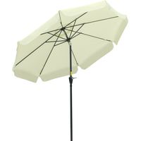 Ombrellone da Giardino e Terrazza Ø2.7x2.5 m Rotondo con Testa Inclinabile e Resistente ai Raggi UV 50+, Beige