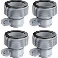 Raccord Piscine, Lot de 4 Adaptateur Tuyau Piscine, Raccord Pompe Piscine, Adaptateur de Tuyau de Piscine avec Filetage, Adaptateur de Conversion de Tuyau B pour Raccords 1,5" (4 PCS)