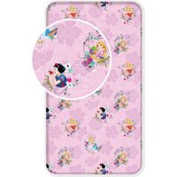 Disney Princess Spannbetttuch Märchenhafte Spannbetttuch für Kinderbett (90x200+25 cm)