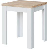 Mesa de Cocina Extensible Livre Estilo Nórdico en Color Blanco y Roble Artik 78x67-134x67 cm