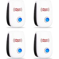Ultrasonic Rodent Insect Repellent, Mosquito Repellent, Electric Fly Repellent, Mouse, Mosquito, Cockroach, Ant and Spider Repellent Device for Indoor Use, 100% Harmless (4 Packs)