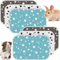 6 Paquets Tapis de Cage de Cochon d'Inde Coussins Pipi Absorbants Réutilisables Doublures Lavables de Lapin Litière Imperméable pour Petit Animal Chiot Hamster, 3 Styles (50 x 70 cm)