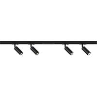 Briloner Rail Schienensystem, Komplettset, 4x LED Spots, Dimmbar, Einspeisung, Schwarz, 1,5 m