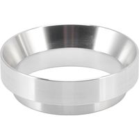 Bague doseuse magnétique en alliage d'aluminium italien argentée pour café, entonnoir de dosage 58 mm compatible avec café en grain, usage professionnel et domestique.