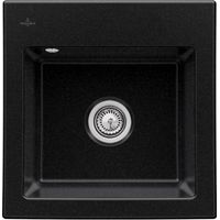 VILLEROY ET BOCH Subway 50 S fregadero 52,5 x 51 cm sin escurridor Cromita CeramicPlus con desagüe automático