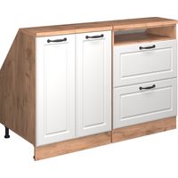 Mobile cucina sottotetto R-Line, Bianco rustico, 120 cm Set di 2 carcasse armadio profondità 60 cm, Vicco