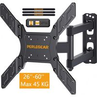 Support Mural TV Universel 23-60 Pouces Orientable, Inclinable et Pivotant VESA 75x75 à 400x400 Charge Max 45kg Fixation Solide pour TV Plat et Incurvé