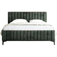 EDEN - Lit coffre tissu velours 160x200cm Vert