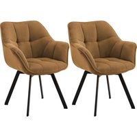 2er Set Esszimmerstühle Jordi Cord orange