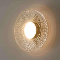 Plafonnier ou applique verre transparent et cannelé - Damian