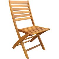 Set di 2 Sedie Pieghevoli in Legno di Acacia 49 x 61 x H 92 cm