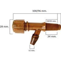 Gerader Kunststoffhahn Nummer 1 Spezial 34 mm Gewinde 20 mm 400121