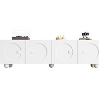 Meuble TV blanc moderne et minimaliste, support TV, panneau mural et console TV basse. Design unique.