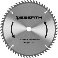 Lame scie circulaire bois Ø210mm alésage 16mm 60 dents carbure – EBERTH