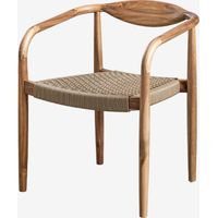Pack de 4 sillas de comedor en madera de acacia y cuerda trenzada Mallory SKLUM