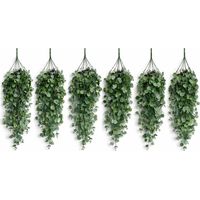 Pack of 6 x 75cm Artificial Trailing Round Botanik Hanging Foliage Plant - Soft Eucalyptus Green - Premium Quality