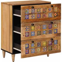 vidaXL Buffet Naturel 60 x 33 x 75 cm Bois de mangue massif