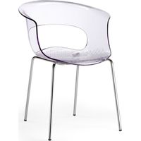 Chaise design MISS B – Pieds métal chromé – Corps polycarbonate recyclable – Hauteur d'assise 45 cm – Pour intérieur – Scab Design