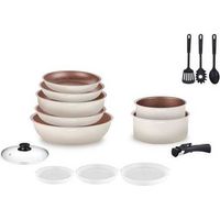 Batterie de cuisine Arthur Martin Batterie 18 pieces creme AM1453 CREME