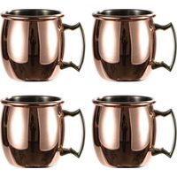 Mug Moscow Mule - Cuivre Massif - 530 ml - Pour Boissons Fraîches - Lot de 4