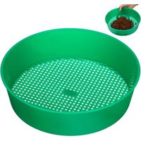 Lot de 2 Tamis Jardin - 8,07 x 8,07 x 2,36 Pouces Maillage Plastique LéGer Outil Jardinage pour Compostage Semis Balcon Jardin Filtrage Efficace (Vert)