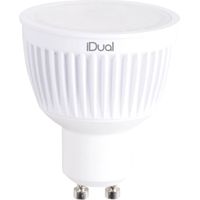 Ampoule LED iDual GU10. Télécommande. Blanc chaud à blanc froid intensité variable éclairage d'ambiance multicolore. 345 lm. Angle de faisceau : 100°.