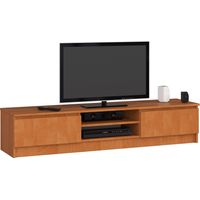 TV Schrank AKORD Fernsehkommode 160 cm Erle 2 Türen 2 Ebenen B160 x H33 x T40 cm