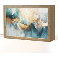 TABLE LAMP Abstract - Art - Gold - Blue 30x20 cm