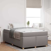 Bettrahmen mit Matratze Taupe 120 x 190 cm Stoff