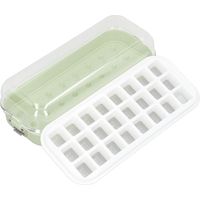 Bac à glaçons avec bac, 24 compartiments, démoulage facile, en silicone alimentaire, vert.