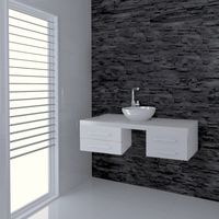 Meuble sous vasque suspendu 120 cm – 4 tiroirs de rangement – Système Soft Closing – Meuble en bois blanc – Cedam