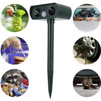 Répulsif à ultrasons pour animaux à énergie solaire Répulsif pour chien de chat de sanglier pour une utilisation en extérieur