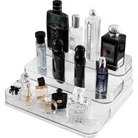 Présentoir de bureau pour parfums, boîte de rangement pour cosmétiques, présentoir en acrylique de luxe avec échelle.