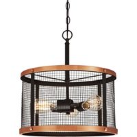 Pendant Emelie Bronze and Copper with Wire Mesh