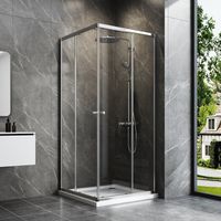 Duschkabinen 80 x 80 cm Schiebetür Eckeinstieg, Duschkabine 80x80 cm Eckeinstieg Duschabtrennung mit 6mm ESG Sicherheitsglas Glas Duschwand, Dusche Schiebetüren Höhe: 185cm
