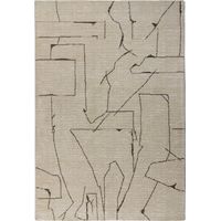 Tapis crème moderne à motifs graphique doux et épais - 230 x 160 cm