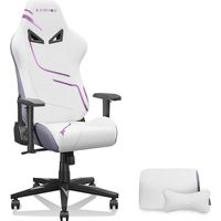 KORNOX Ergonomic Gaming Chair Fabric for Adults,Office Chair Racing High Back,Game Chair Cloth Height Adjustable for Teens,Game Chair with Headrest and Lumbar Support for Women,White and Purple