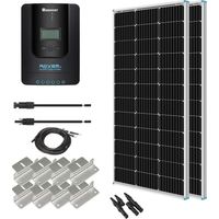 Renogy 200W 12V Pannello Monocristallino Starter 40A Rover MPPT Controller/Montaggio Z Staffe/Vassoio Cavo/Kit Adattatore, Ricarica Solare RV, Barche, Sistema Off-Grid