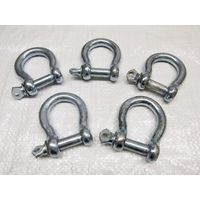 Bow Shackle Screw Pin Galvanised 5MM X5 (Commercial Chain Connector Caravan Tether)